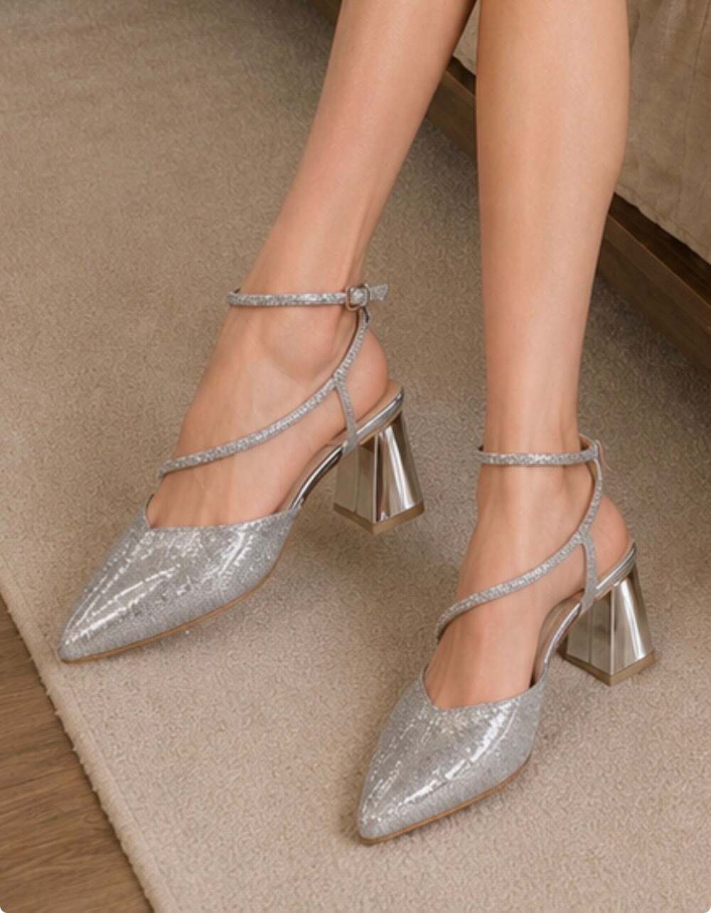 DADAWEN Women's Pointed Toe Ankle Strap Block Heel Wedding Party Dress Pump 11.5